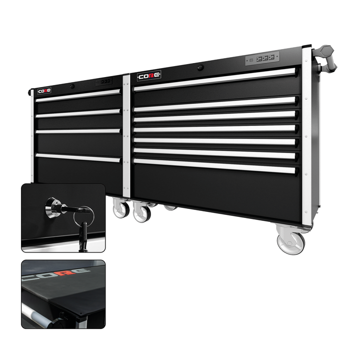 88 Series - 11 Drawers - Silver Handles - Traditional Casters