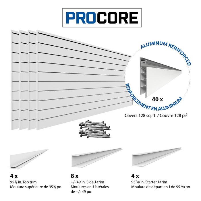 4 ft. x 8 ft. PROCORE Slatwall – 4 Pack 128 sq ft