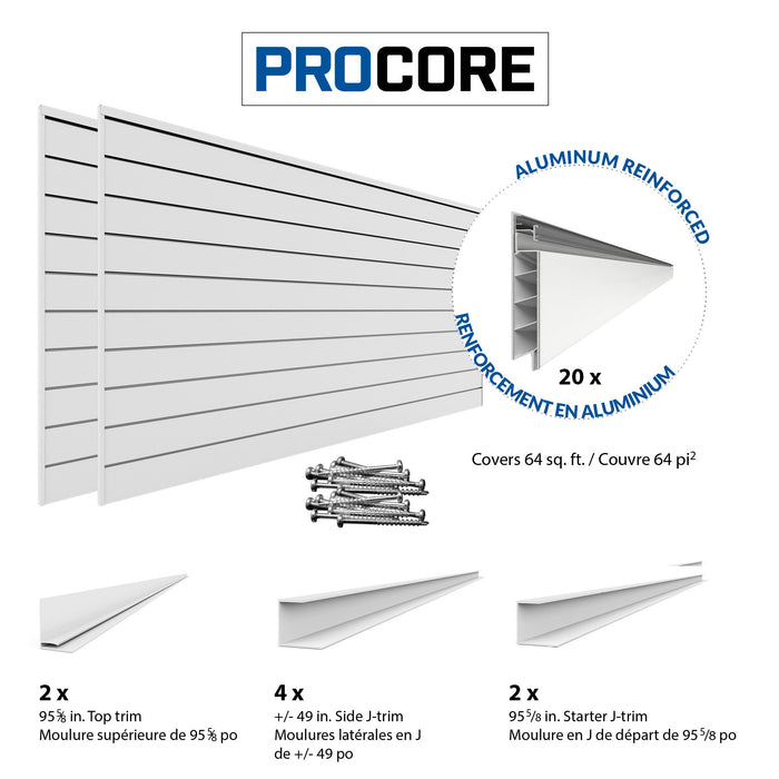 4 ft. x 8 ft. PROCORE Slatwall – 2 Pack 64 sq ft
