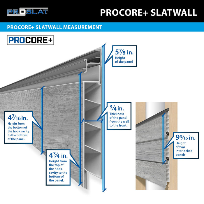 Mur à lattes en PVC bois gris PROCORE+ 4 x 8 pi – paquet de 2 64 pi²