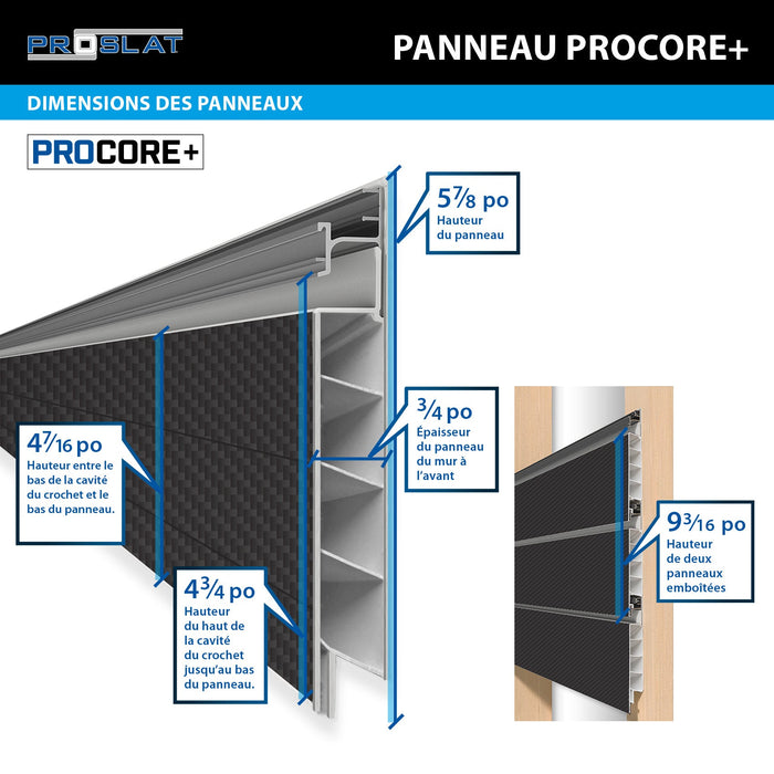 4 ft.  x 8 ft. PROCORE+ Black carbon fiber PVC Slatwall – 4 Pack 128 sq ft