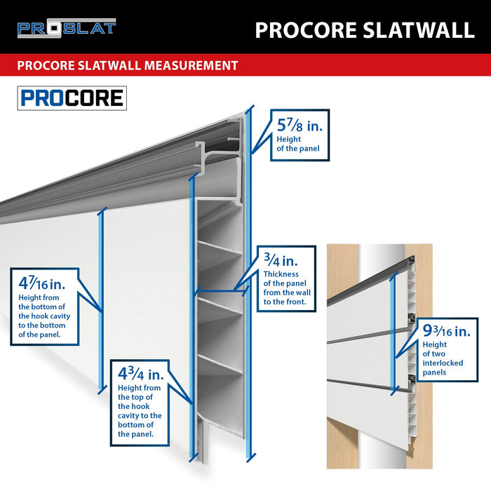 4 ft. x 8 ft. PROCORE Slatwall – 2 Pack 64 sq ft