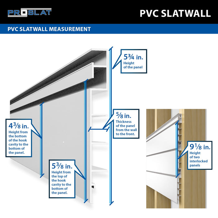Mur à lattes en PVC de 4 pi x 8 pi – paquet de 3, 96 pi² 