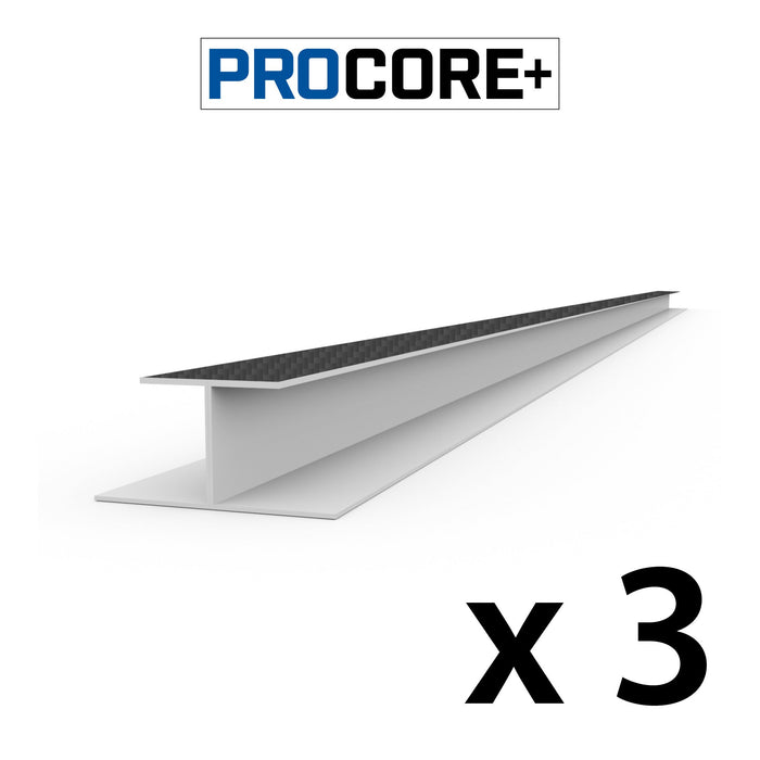 Pack de garnitures en H en PVC en fibre de carbone noir PROCORE+ de 8 pi 