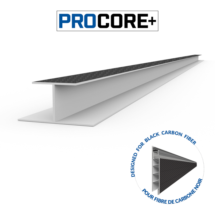 Pack de garnitures en H en PVC en fibre de carbone noir PROCORE+ de 8 pi 