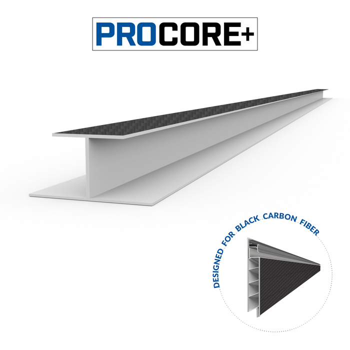 Garniture en H en PVC noir en fibre de carbone PROCORE+ de 4 pi 
