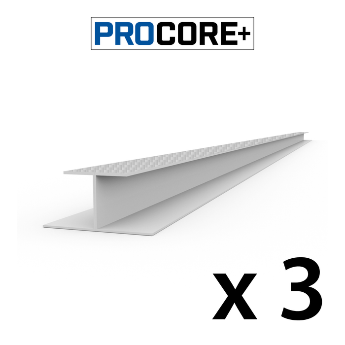 Ensemble de garniture en H en PVC en fibre de carbone gris argenté PROCORE+ de 8 pi 