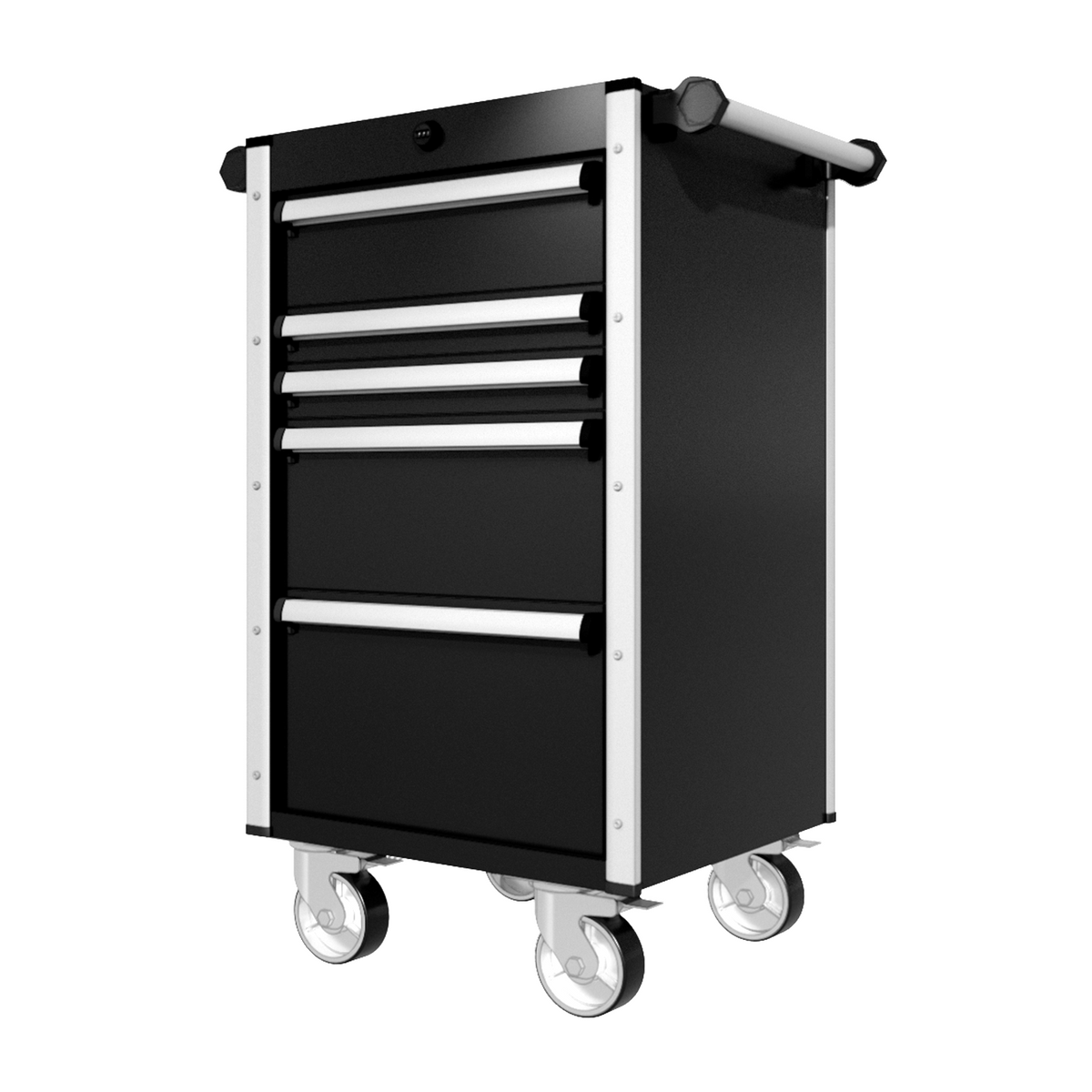22 Series - 5 Drawers - Silver Handles - Traditional Casters ...
