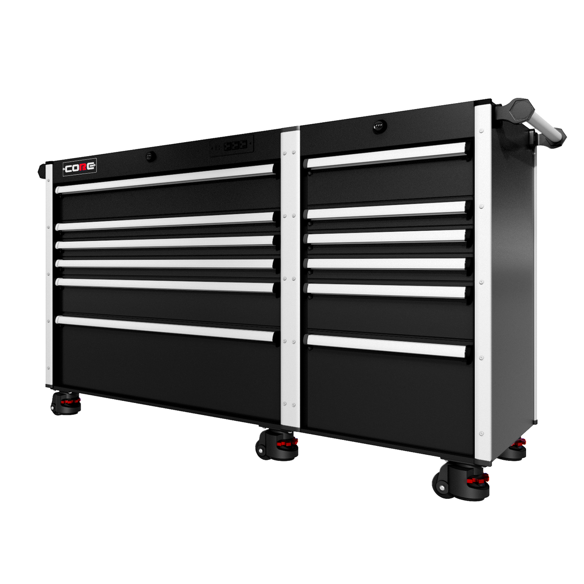 66 Series - 12 Drawers - Silver Handles - Foot Casters — invinciblegarage