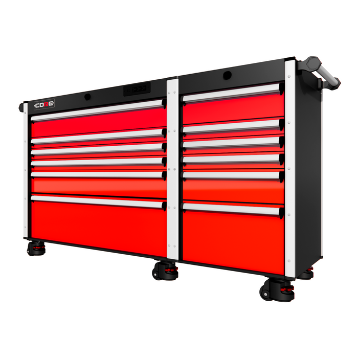 66 Series - 12 Drawers - Silver Handles - Foot Casters