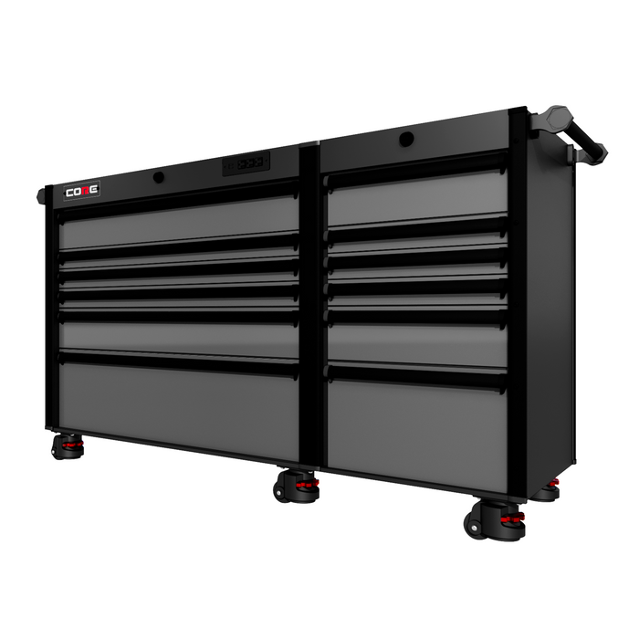 66 Series - 7 Drawers - Black Handles - Foot Casters