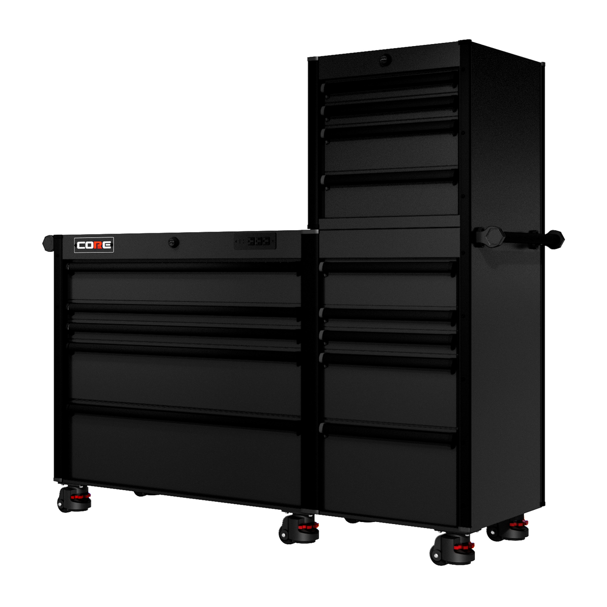 66 Series - 15 Drawers - Black Handles - Foot Casters — invinciblegarage