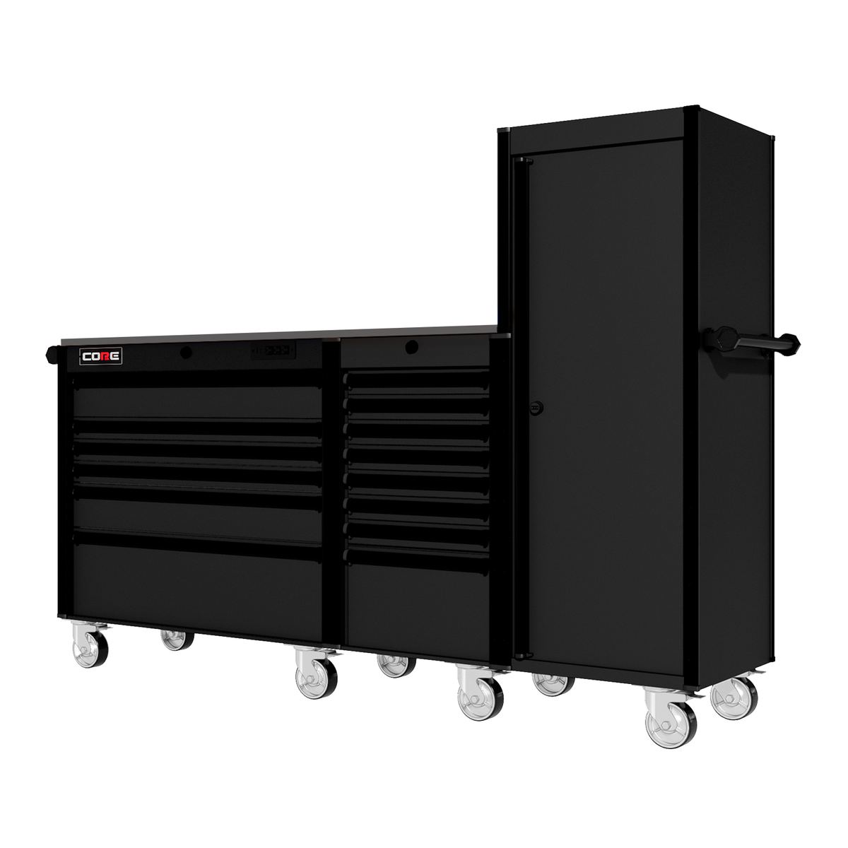 88 Series - 13 Drawers with Tall Locker - Black Handles - Traditional ...