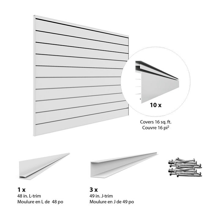 Mur à lattes en PVC de 4 pi x 4 pi