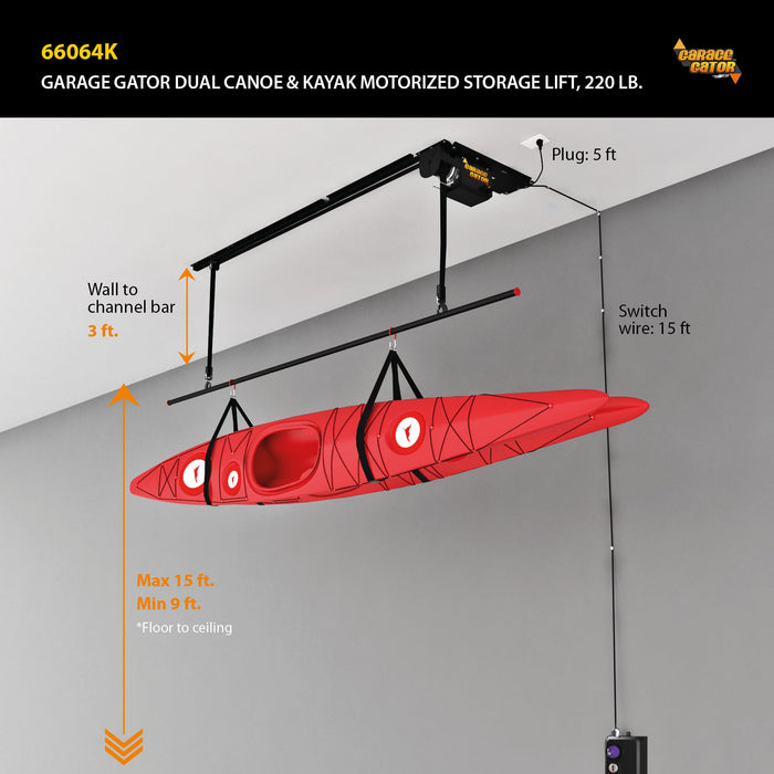 Garage Gator Kit de levage double pour canoë et kayak 220 lb 