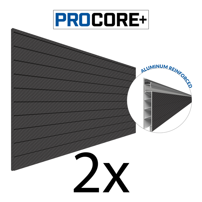 Mur à lattes en PVC en fibre de carbone noir PROCORE+ de 4 x 8 pi – paquet de 2 64 pi²