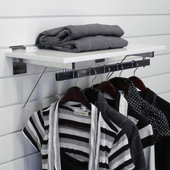 24 in. White Shelf with hang rail