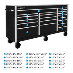 MCS 72 in. Rolling tool chest – Black