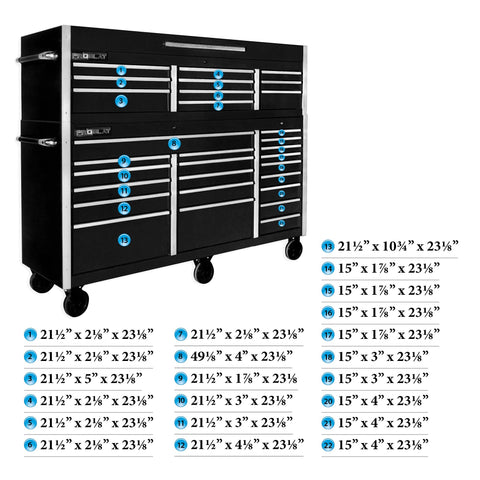 MCS 72 in. Rolling tool chest combo – Black