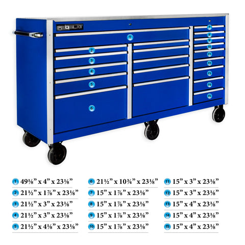 MCS 72 in. Rolling tool chest – Blue