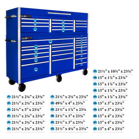 MCS 72 in. Rolling tool chest combo – Blue