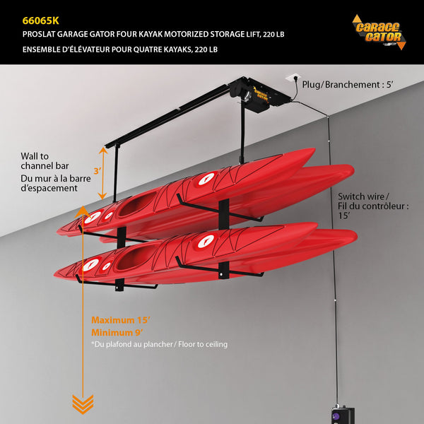 Garage Gator Four Kayak 220 lb Lift Kit Invincible Garage